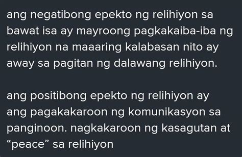 epekto ng relihiyon sa lipunan
